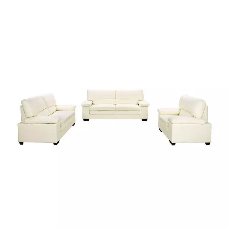 Vente-unique Couchgarnitur 3+2+1 Büfelleder Elfenbeinfarben MIMAS II online kaufen MANOR