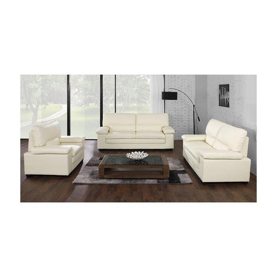 Vente-unique Divano 3+2+1 posti in Pelle di bufalo Avorio - MIMAS II  