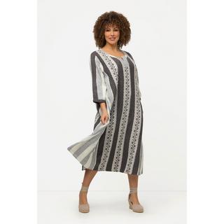 Ulla Popken  Kaftan, Ethnomuster, A-Linie, Tunika-Ausschnitt, 3/4-Arm 