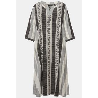 Ulla Popken  Kaftan, Ethnomuster, A-Linie, Tunika-Ausschnitt, 3/4-Arm 