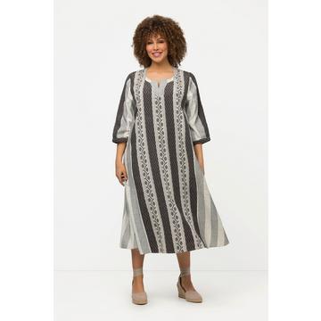 Kaftan, Ethnomuster, A-Linie, Tunika-Ausschnitt, 3/4-Arm