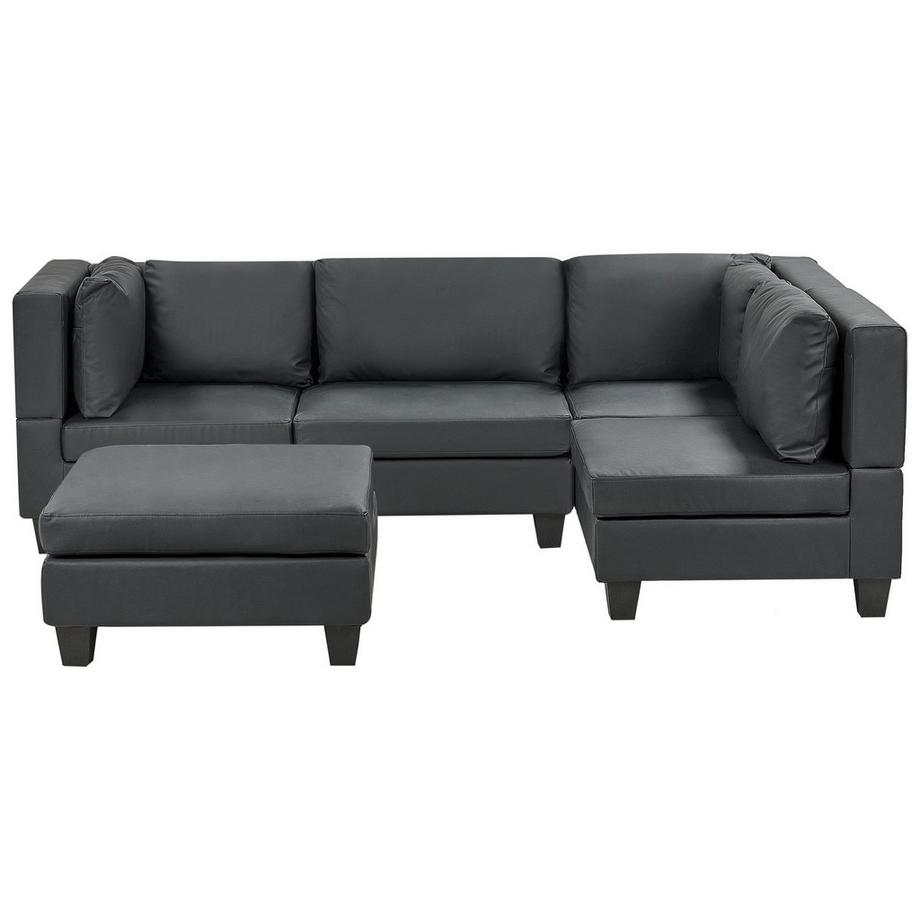 Canapé d'angle côté gauche avec ottoman en Cuir PU  UNSTAD