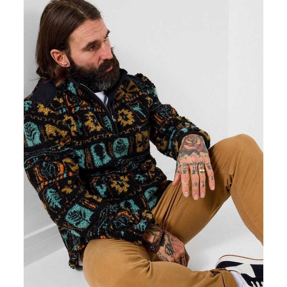 Jacke mit Reißverschluss und Trichterhals aus Teddyfleece