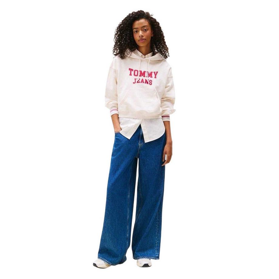 TOMMY JEANS Felpa Corta Con Cappuccio e Logo Varsity  