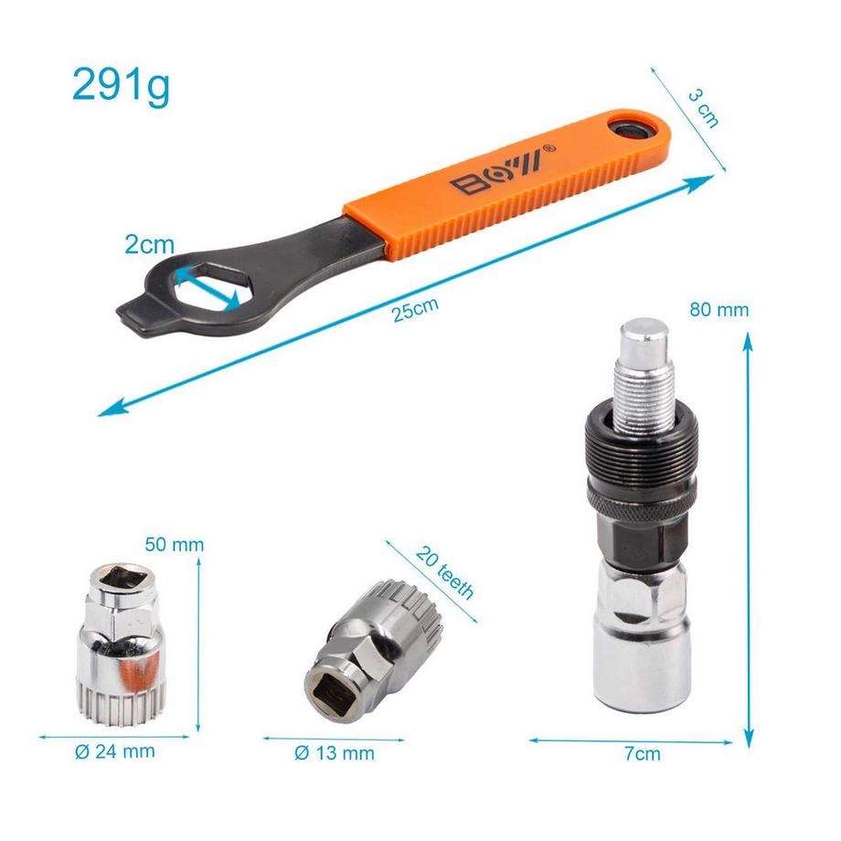 Intirilife  Intirilife 3-teiliges Fahrrad Kurbelabzieher Set - Kurbel Entferner, Fahrrad Werkzeug, Reparaturset Reparaturkit Fahrradkurbel 