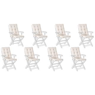 Beliani Lot de 8 coussins de jardin en Polyester Moderne MAUI PREMIUM  