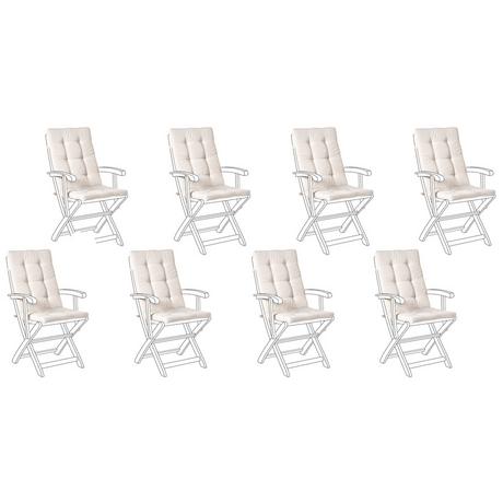 Beliani Lot de 8 coussins de jardin en Polyester Moderne MAUI PREMIUM  