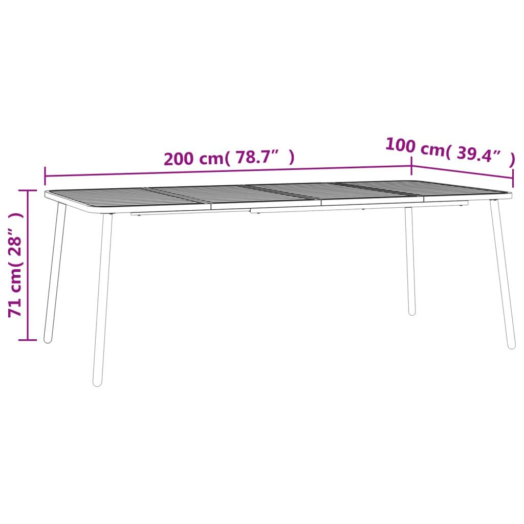 VidaXL Table de jardin acier  