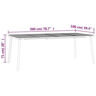 VidaXL Table de jardin acier  