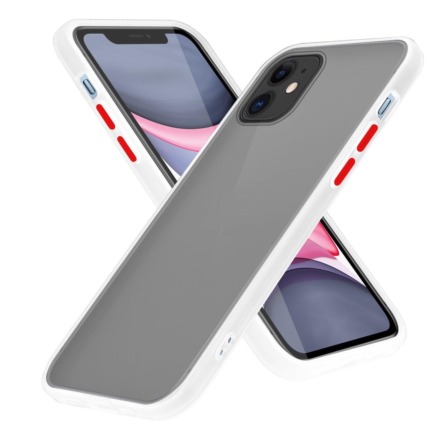 Cadorabo  Étui pour Apple iPhone 11 en Transparent Givré - coque de téléphone portable avec silicone TPU à l'intérieur et dos en plastique mat - housse de protection coque arrière 