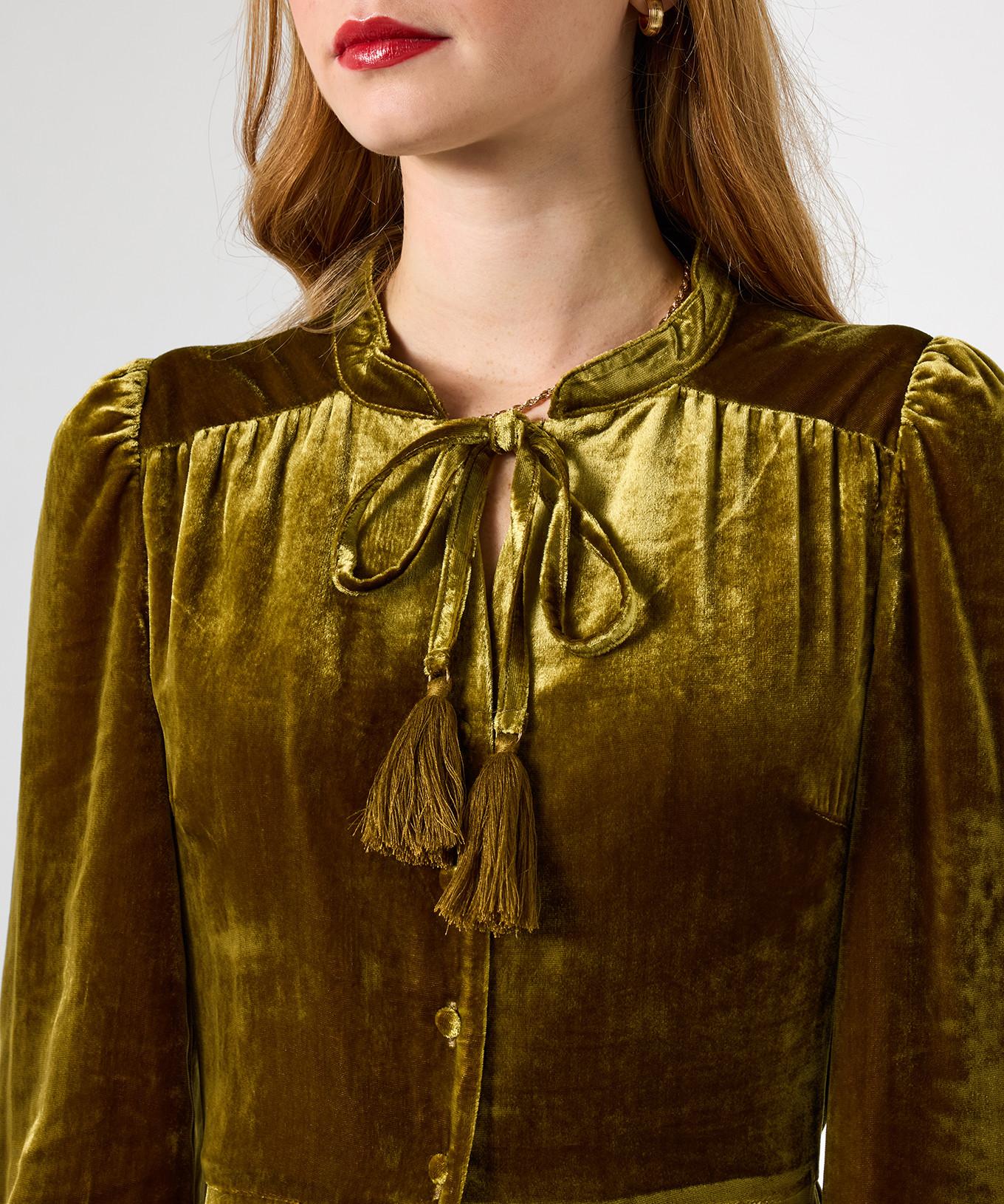 Joe Browns Abito boho in velluto con nappe al collo  