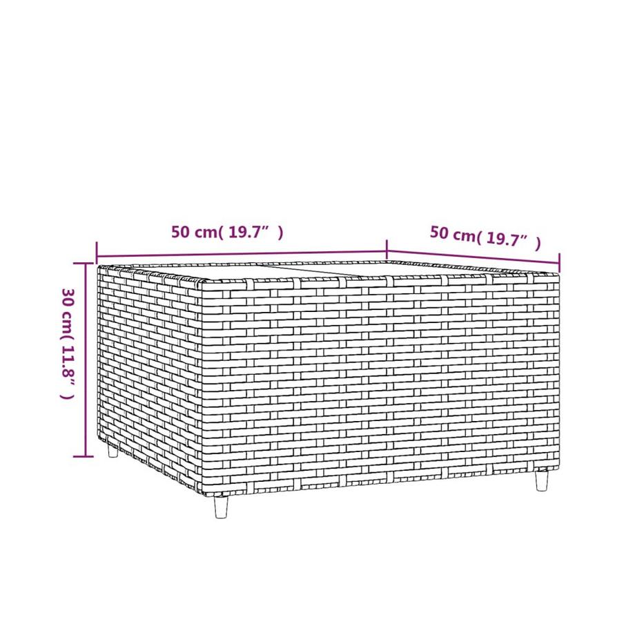 VidaXL tavolino da giardino Rattan  