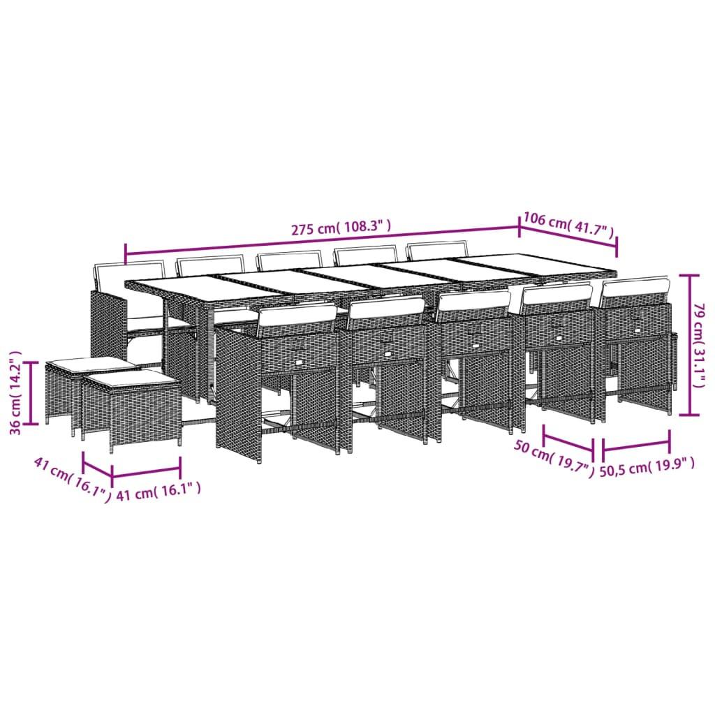 VidaXL set da pranzo da giardino Polirattan  