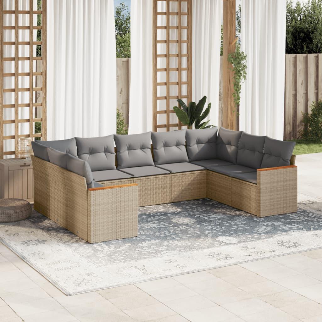 VidaXL set divano da giardino Polirattan  