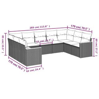 VidaXL Ensemble de canapés de jardin rotin synthétique  