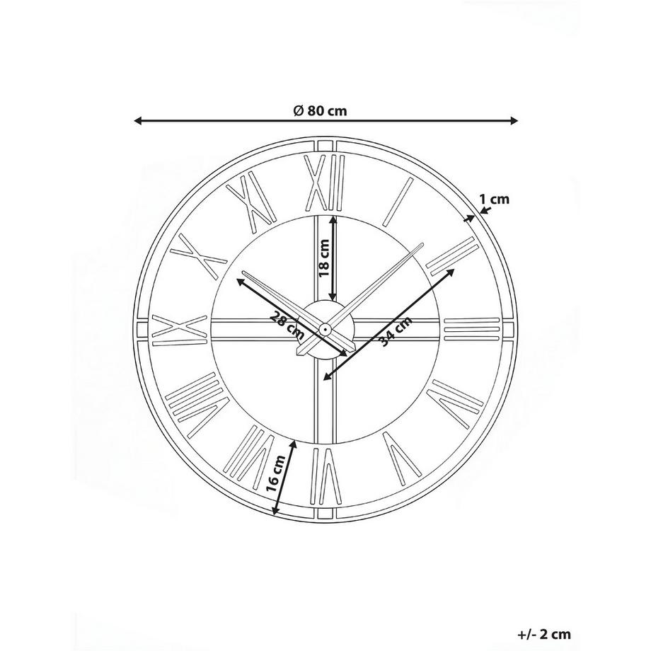 Beliani Orologio da parete en Ferro Industriale PERIGNY  