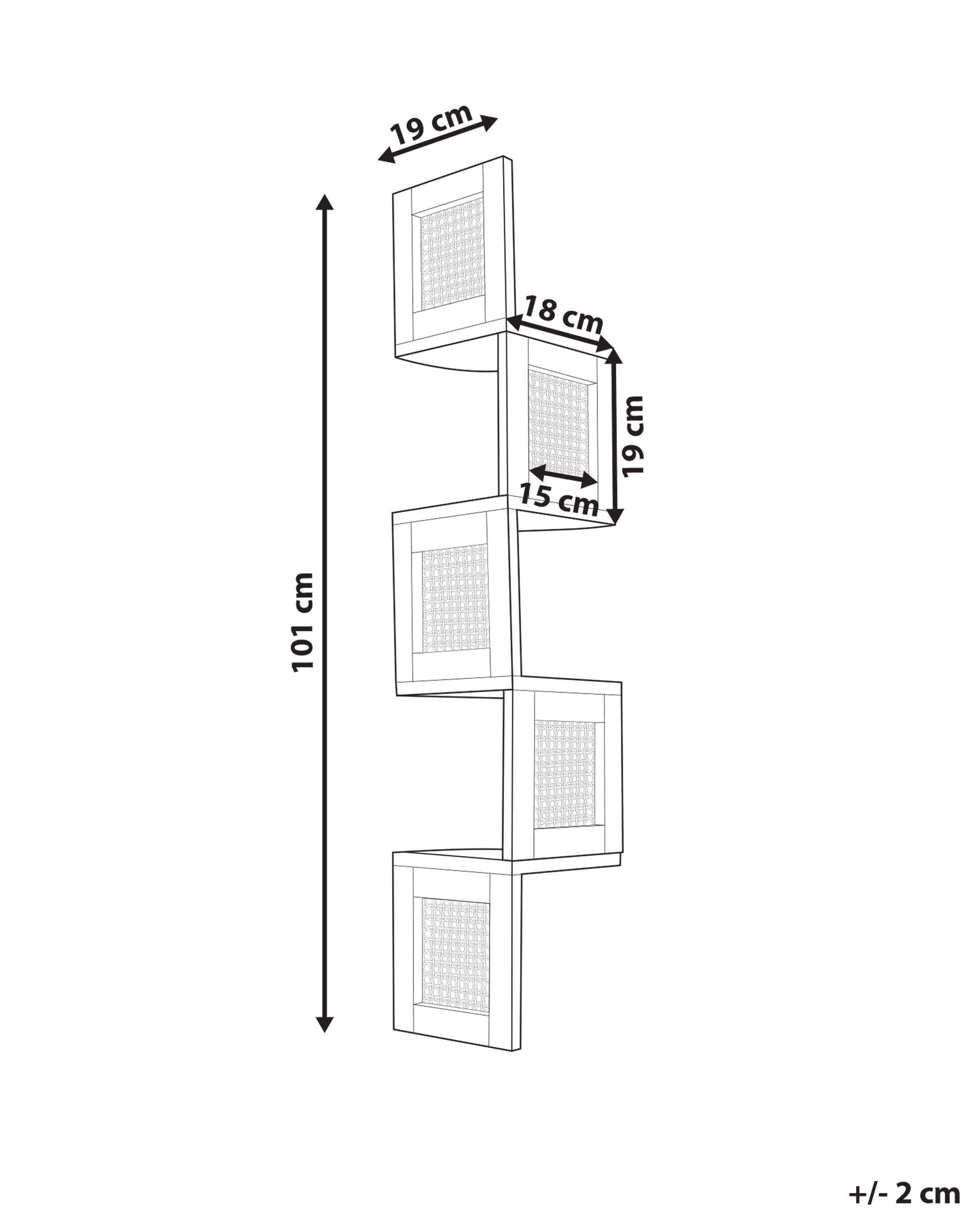 Beliani Libreria a 4 ripiani en Legno di Paulownia Rustico ALDER  