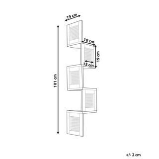 Beliani Bibliothèque 4 étagères en Bois de paulownia Rustique ALDER  