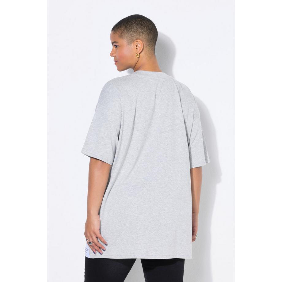 Studio Untold T-Shirt Oversize Mezza Manica con Applicazione sull'Orlo  