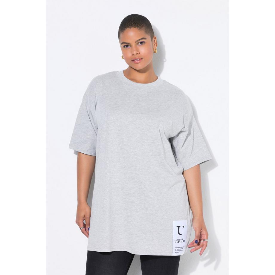 Studio Untold T-Shirt Oversize Mezza Manica con Applicazione sull'Orlo  