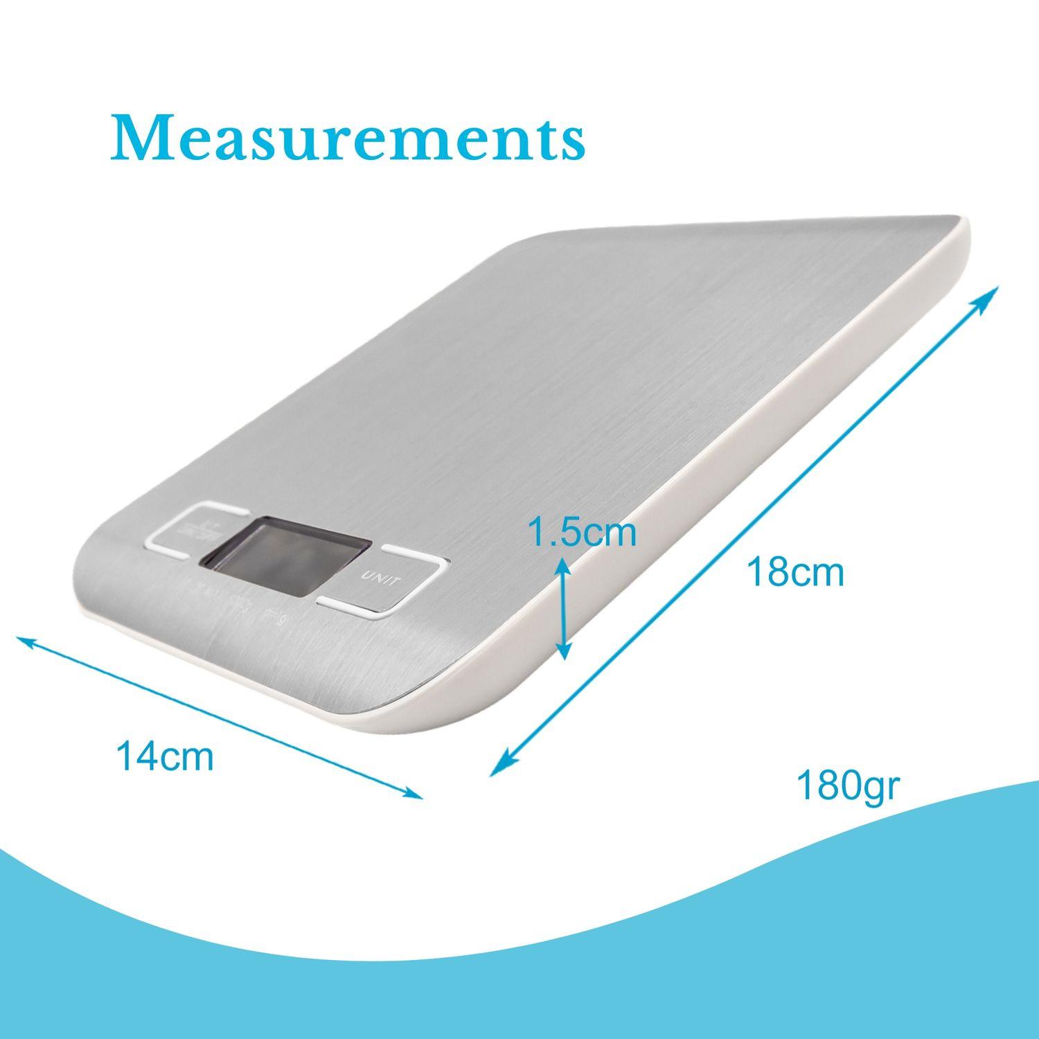 Intirilife Balance de cuisine numérique avec fonction tare  