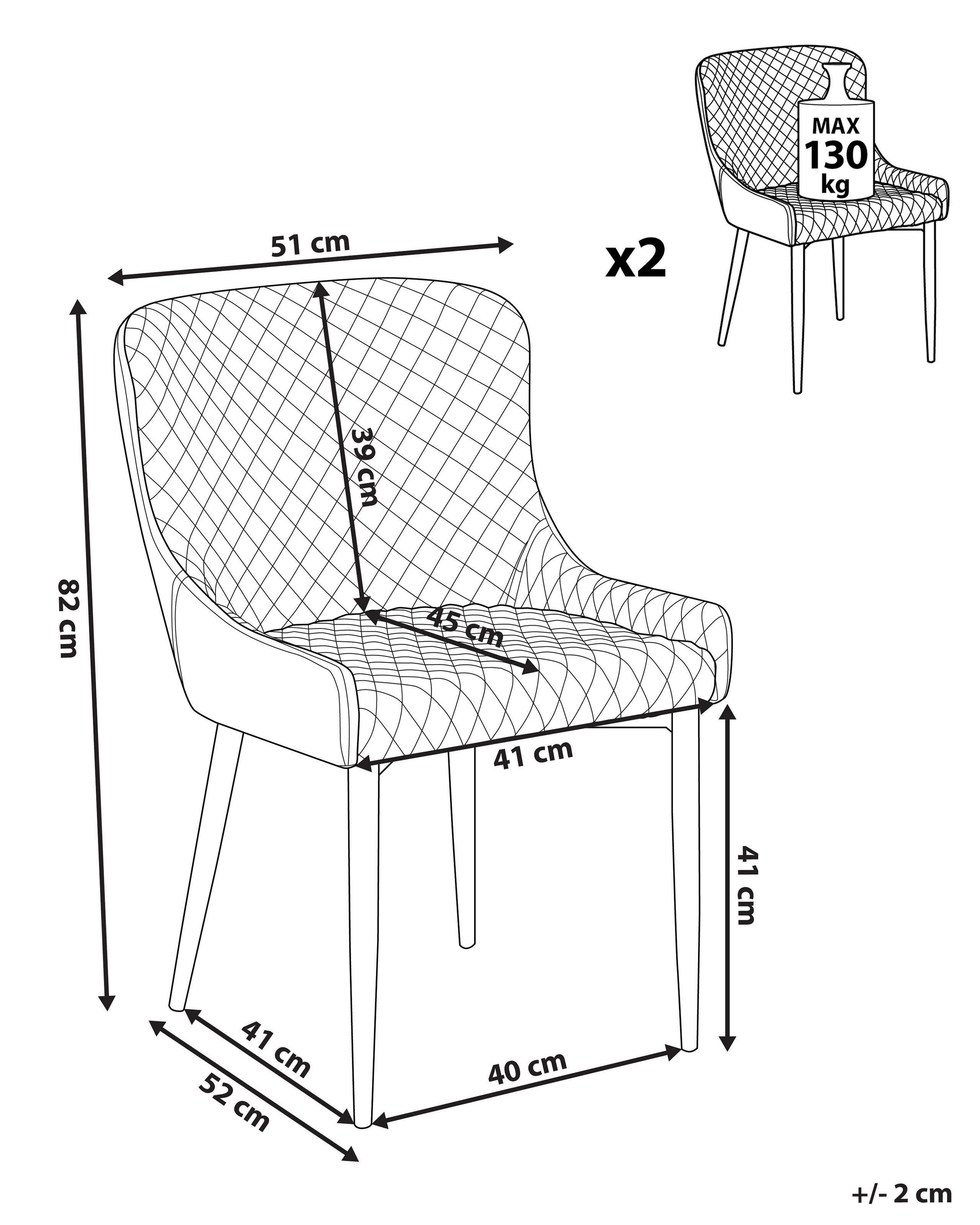 Beliani Chaise de salle à manger en Polyester Moderne SOLANO  