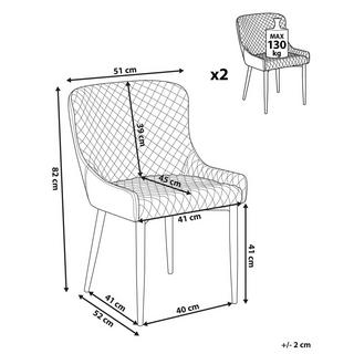 Beliani Chaise de salle à manger en Polyester Moderne SOLANO  