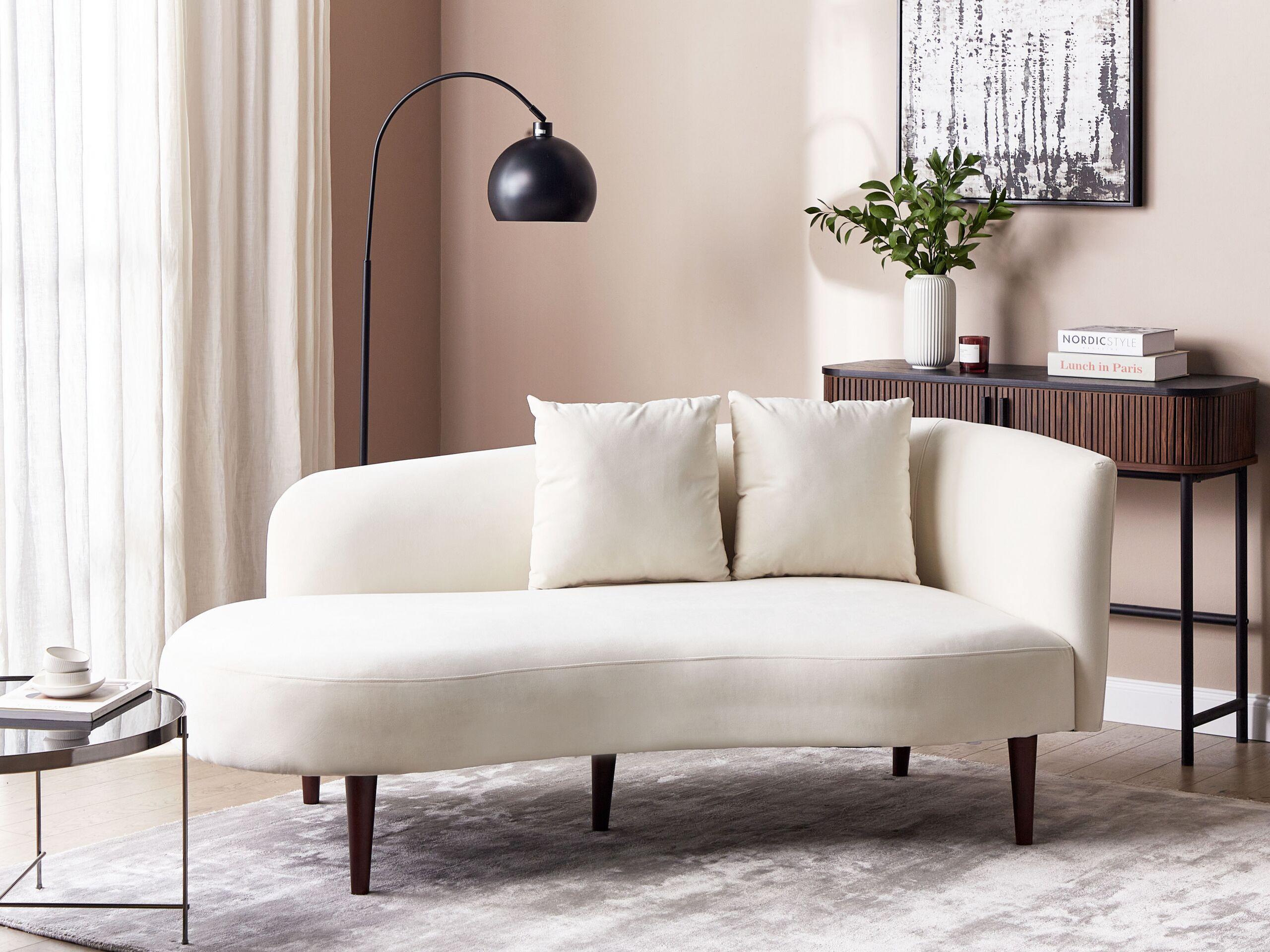 Beliani Chaise longue côté droit en Velours Moderne CHAUMONT  