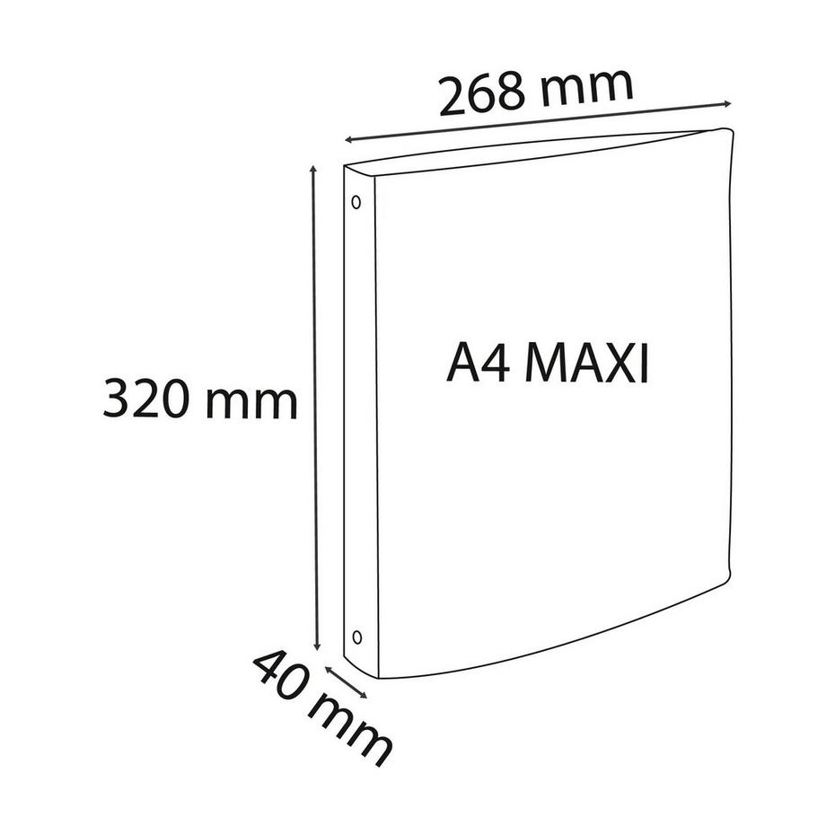 Exacompta Ringbuch aus PP 700µ mit 2 Ringen 30mm, Rücken 40mm, Chromaline, für Format DIN A4 - x 15  