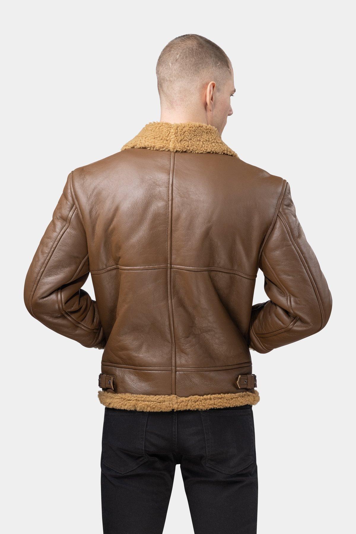 GÖTTIG.  Blouson en cuir Shearling Aviator B3 - Camel 