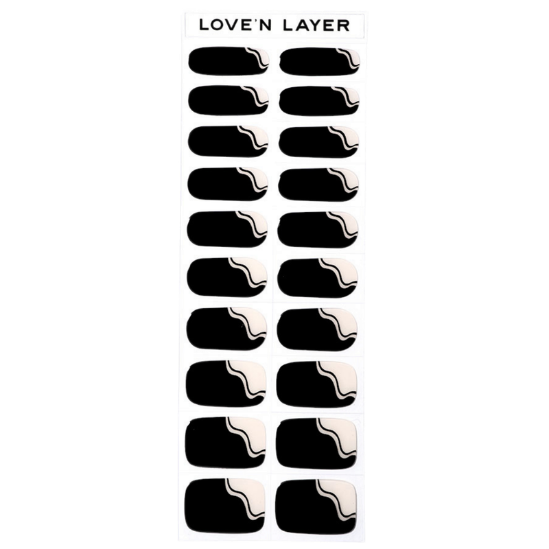 Lovenlayer  Autocollants pour ongles French Swirl Black 