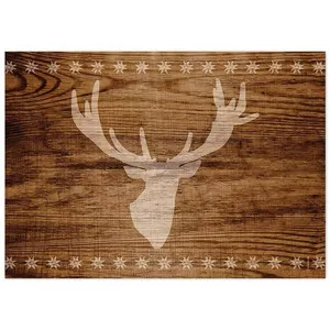 Papiertischset DEER ANTLER braun Block mit 50 Blatt