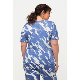 Ulla Popken  T-shirt dal taglio oversize in cotone biologico con scollo a girocollo e mezze maniche 