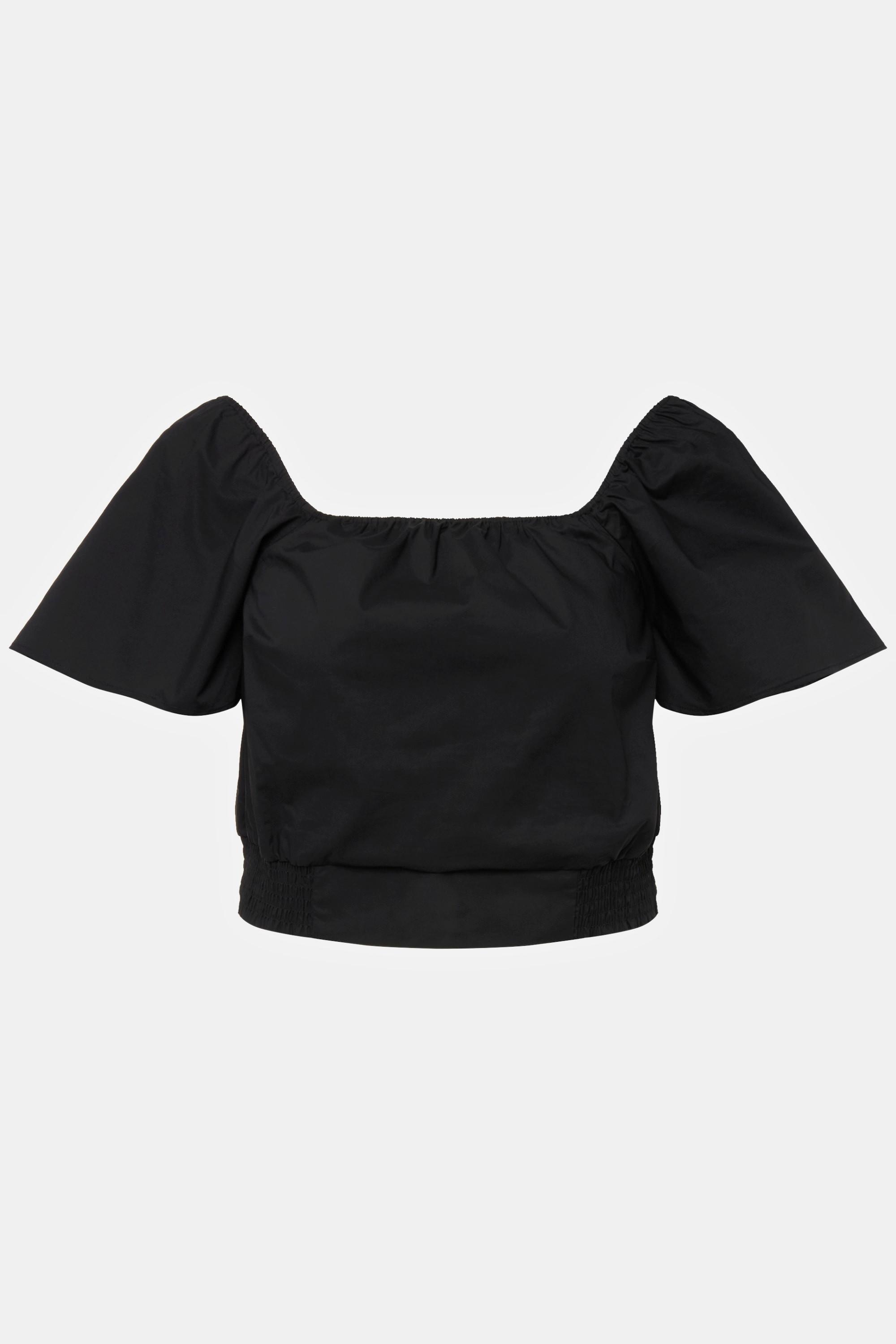 Ulla Popken Paper Touch Top Corto Mezza Manica Carmen  