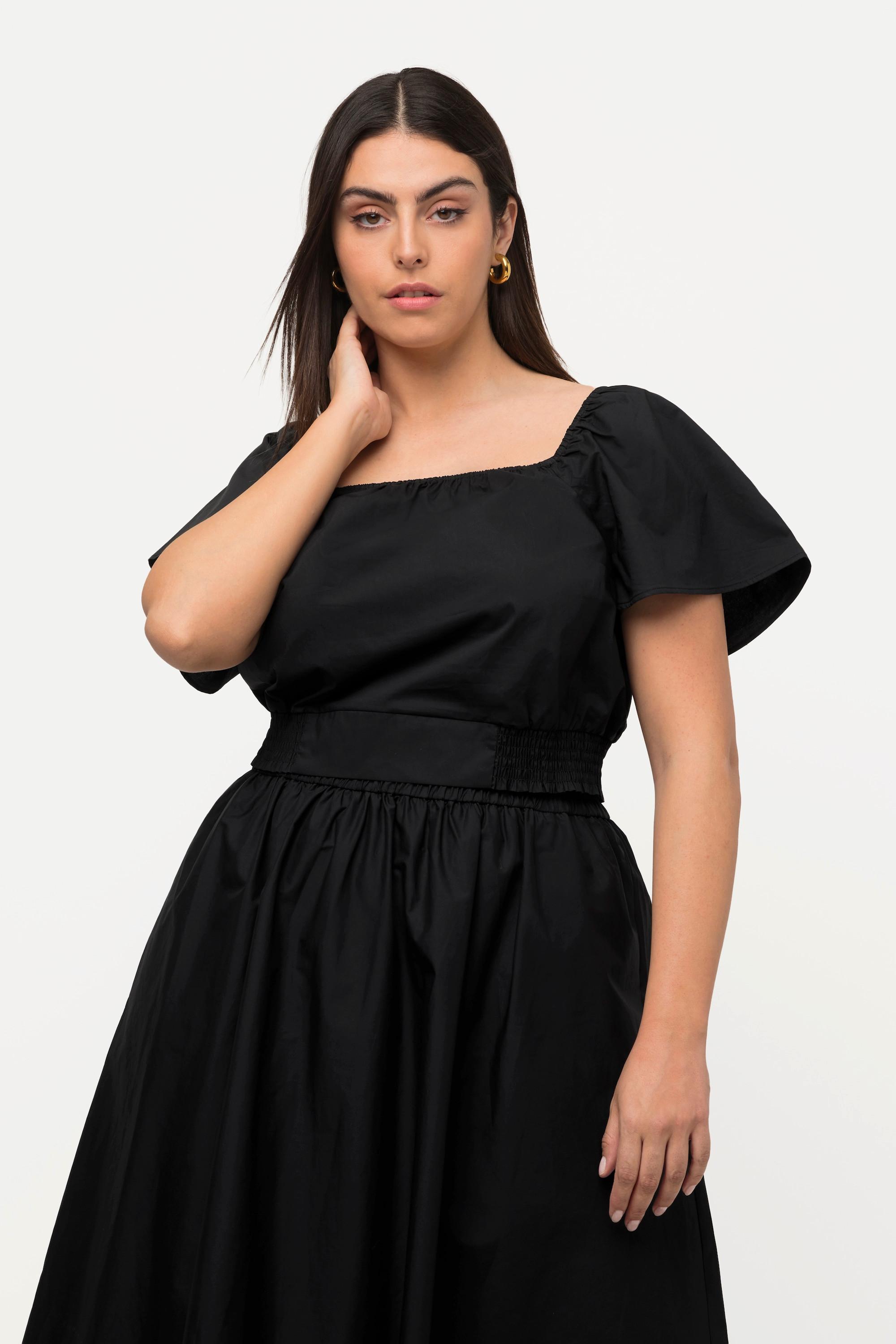 Ulla Popken Paper Touch Top Corto Mezza Manica Carmen  