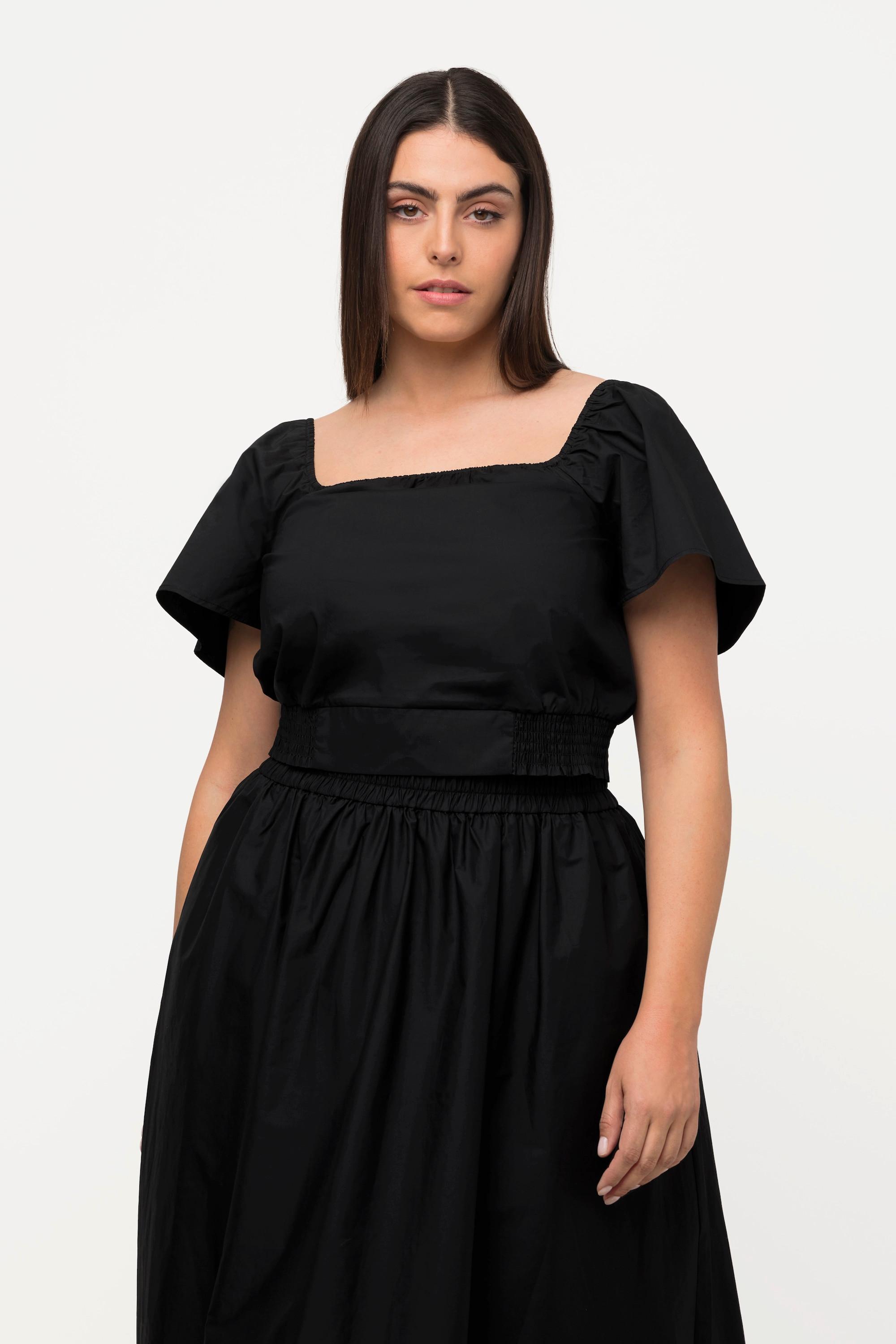 Ulla Popken Paper Touch Top Corto Mezza Manica Carmen  