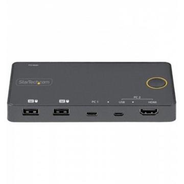 Switch KVM ibrido USB-A + HDMI e USB-C a 2 porte - Monitor singolo HDMI 2.0 4K 60Hz - Switch KVM compatto per desktop e/o laptop HDMI - Alimentato da bus USB - Compatibile con Thunderbolt 3