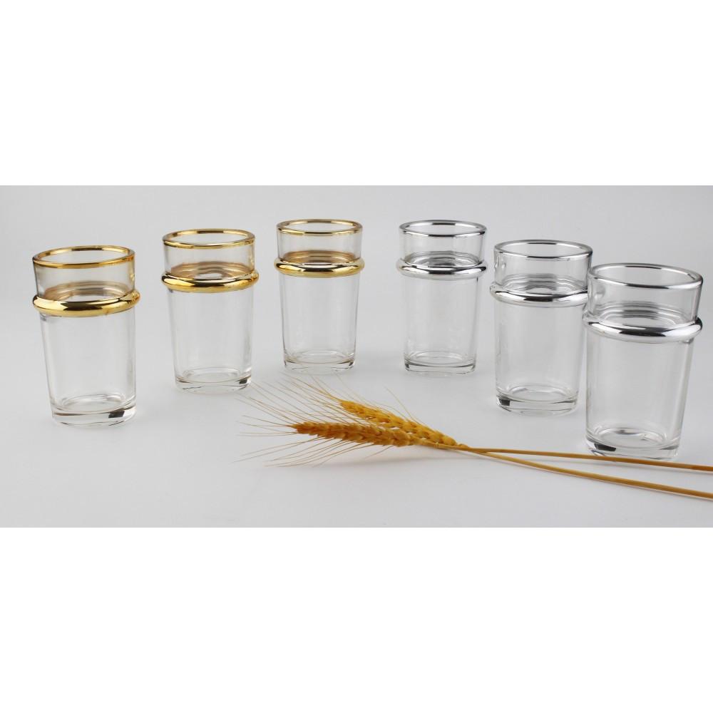 Aulica TEEBECHER AUS GLAS MIT GOLDRAND 175ML - 6ER-SET  