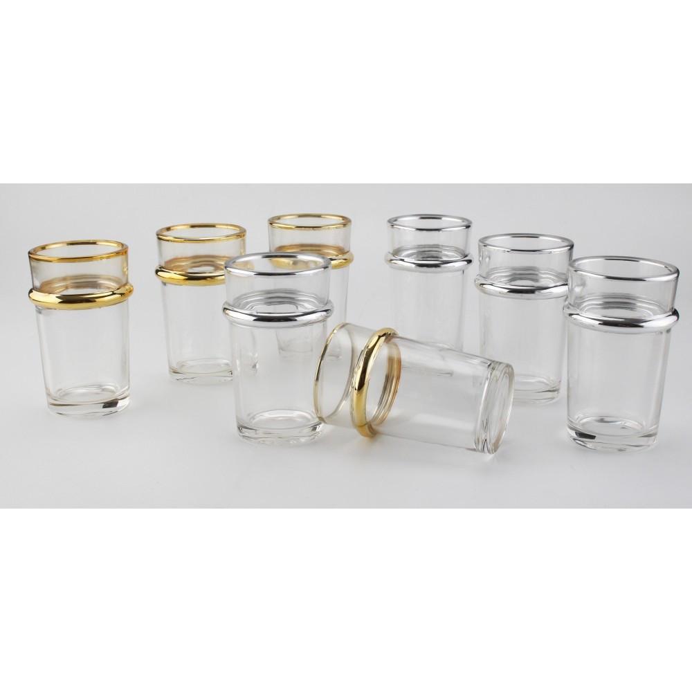 Aulica TEEBECHER AUS GLAS MIT GOLDRAND 175ML - 6ER-SET  