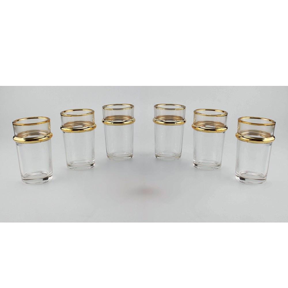 Aulica TEEBECHER AUS GLAS MIT GOLDRAND 175ML - 6ER-SET  