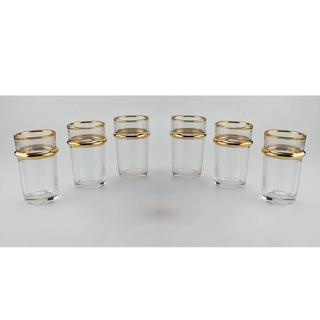 Aulica TEEBECHER AUS GLAS MIT GOLDRAND 175ML - 6ER-SET  