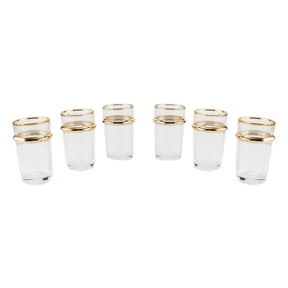 Aulica TEEBECHER AUS GLAS MIT GOLDRAND 175ML - 6ER-SET  