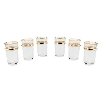 TEEBECHER AUS GLAS MIT GOLDRAND 175ML - 6ER-SET