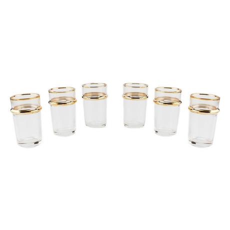 Aulica TEEBECHER AUS GLAS MIT GOLDRAND 175ML - 6ER-SET  