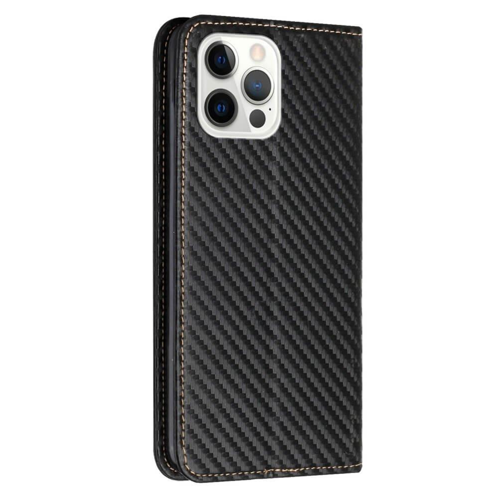 Cover-Discount  iPhone 15 Pro - Carbon Look Flip Case Hülle 