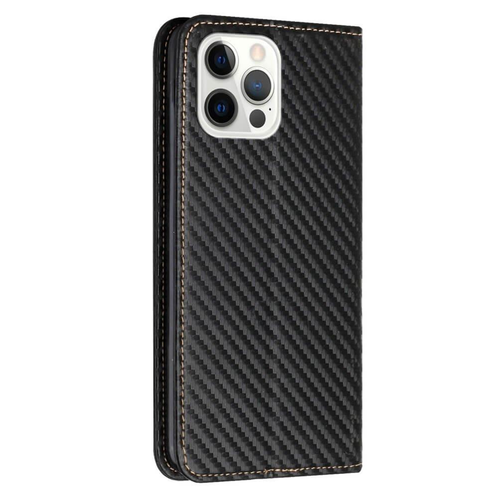 Cover-Discount  iPhone 15 Pro - Etui Flip Look carbone 