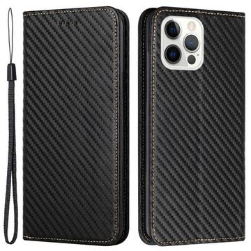 iPhone 15 Pro - Carbon Look Flip Case Hülle