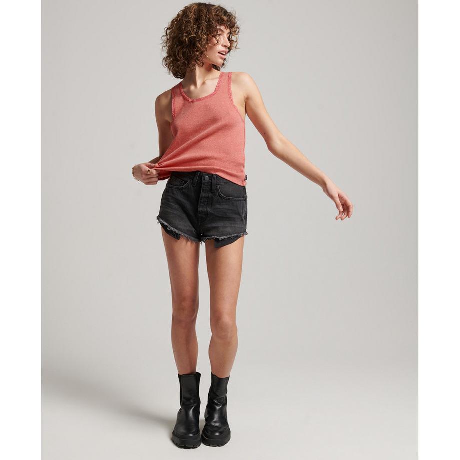 Superdry tanktop mit spitzenbordüre  