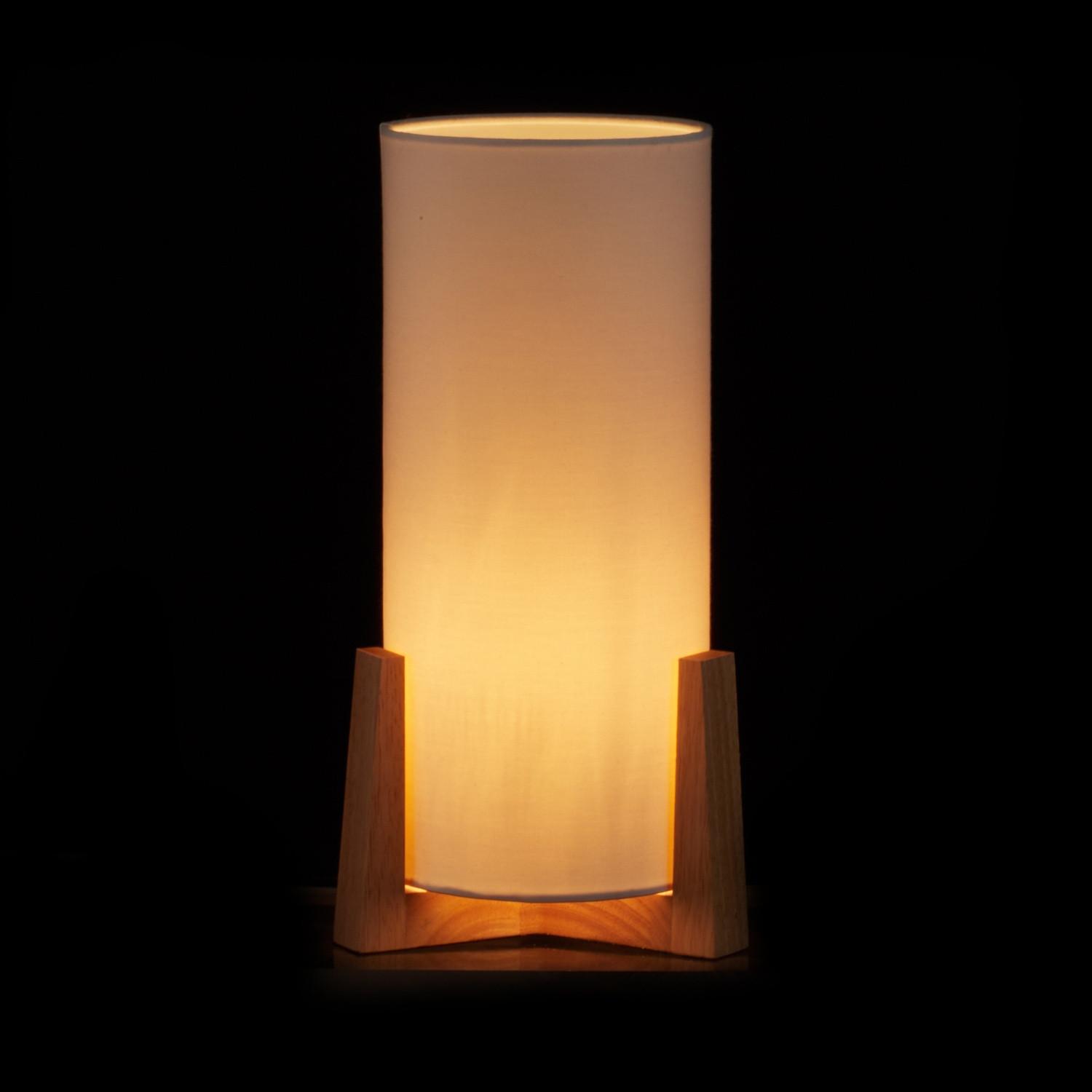 B2X Lampe de table avec base en bois  