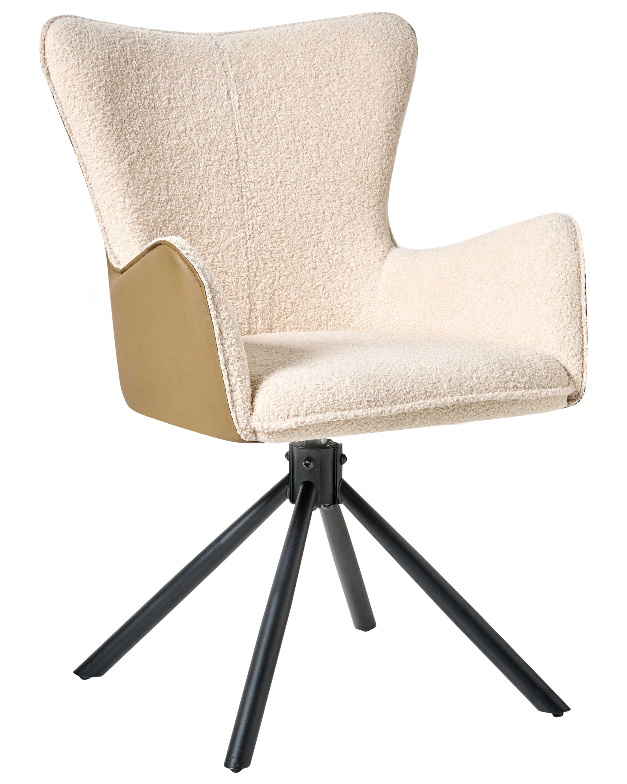 Beliani Esszimmerstuhl 2er Set aus Bouclé Modern NOVI  